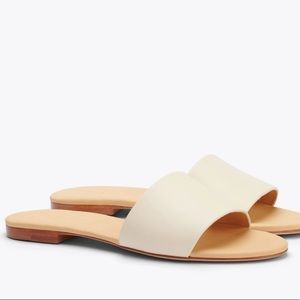 Nisolo Isla leather slides in bone size 9